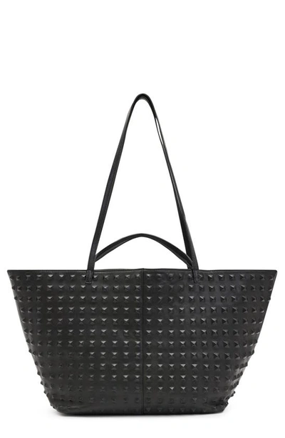 Shop Allsaints Hannah Stud Leather Tote In Black