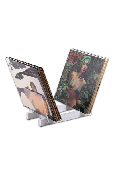 Shop Bey-berk Axel Vinyl Record Holder In White