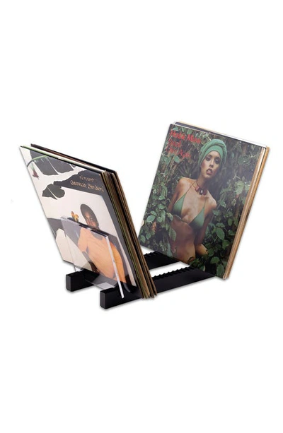 Shop Bey-berk Axel Vinyl Record Holder In Black