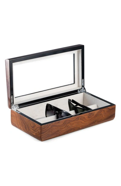 Shop Bey-berk Burl Wood Sunglass & Eyeglass Storage Box In Brown Burl Wood