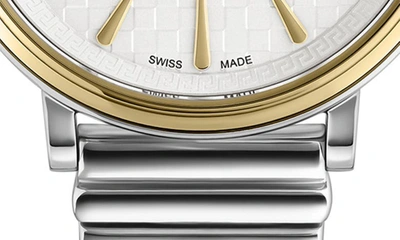 Shop Versace V-circle Logomania Bracelet Watch, 38mm In Yellow Gold