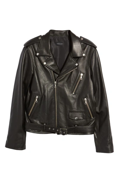 Shop John Elliott Classic Leather Moto Jacket In Black