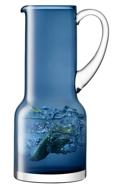 Shop Lsa Utility Stepped Glass Pitcher In Blue