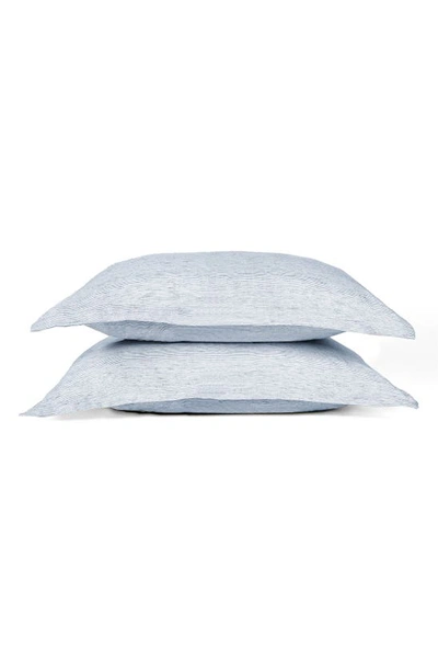 Sijo French Linen Set Of 2 Shams In Pinstripe