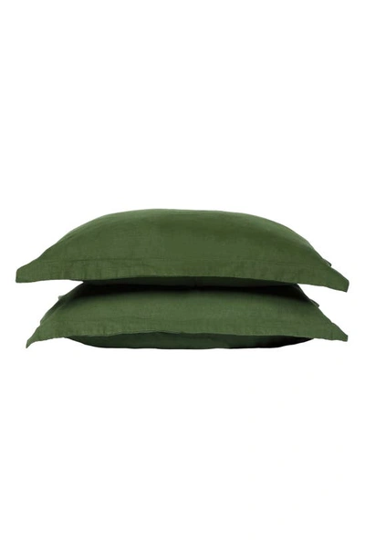 Sijo French Linen Set Of 2 Shams In Forest