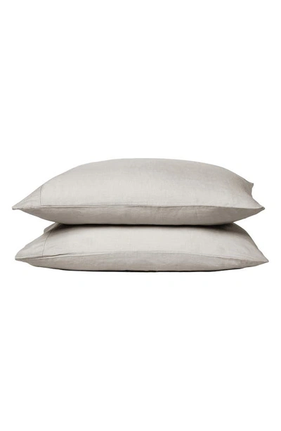 Shop Sijo French Linen Pillowcase Set In Fog