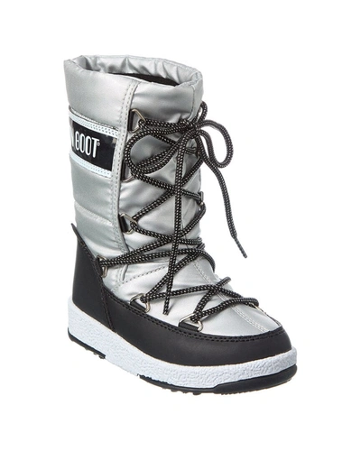 Shop Moon Boot Jr Girl Quilted Boot In Silver