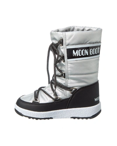 Shop Moon Boot Jr Girl Quilted Boot In Silver