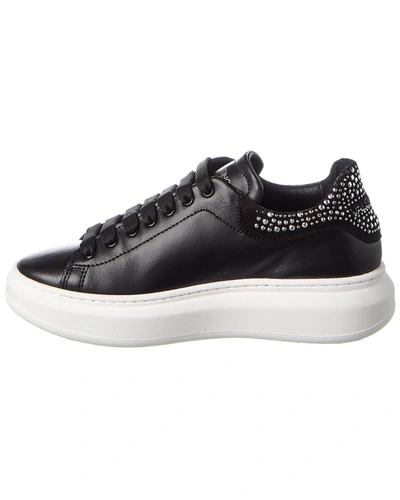 Shop Valentino By Mario Valentino Fresia Sparkling Leather Sneaker In Black