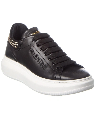 Shop Valentino By Mario Valentino Fresia Sparkling Leather Sneaker In Black