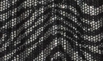 Love By Design Saturday Night Sequin Mini Dress In Black/ Silver Zebra