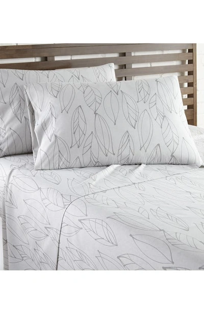 Southshore Fine Linens Premium Collection Ultra Soft Botanical Forest Sheet Set In Modern Foliage White/grey