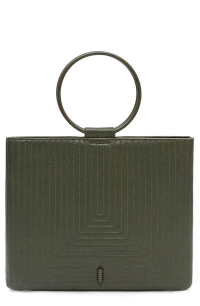 Shop Thacker Le Pouch Leather Clutch In Moss