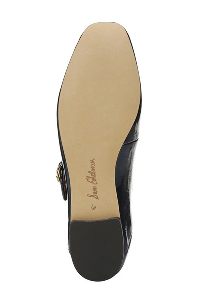 Sam Edelman Michaela Mary Jane Flat Midnight Blue Leather In Royal Navy