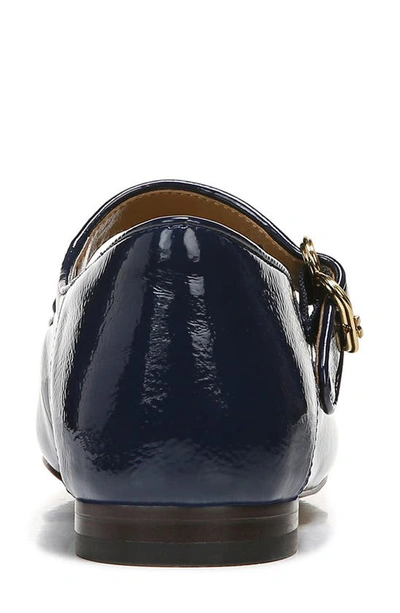 Sam Edelman Michaela Mary Jane Flat Midnight Blue Leather In Royal Navy