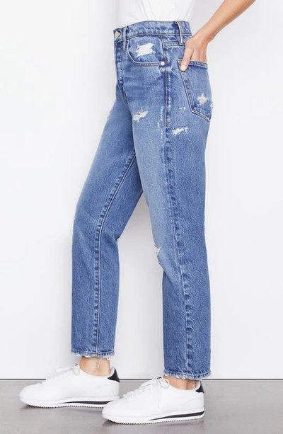 Shop Frame Le Original Ripped High Waist Crop Jeans In Patina