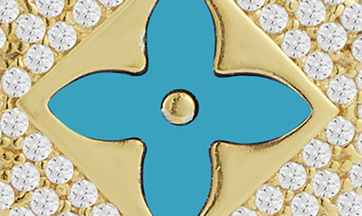 Sphera Milano 14k Gold Vermeil Cz Clover Earrings In Yellow Gold