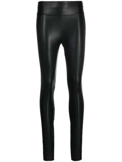 Shop Wolford High-rise Faux-leather Leggings In Black