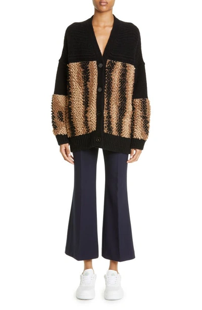 Stella Mccartney Twill Crop Flare Trousers In 4101 - Ink