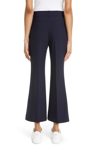 Stella Mccartney Twill Crop Flare Trousers In 4101 - Ink