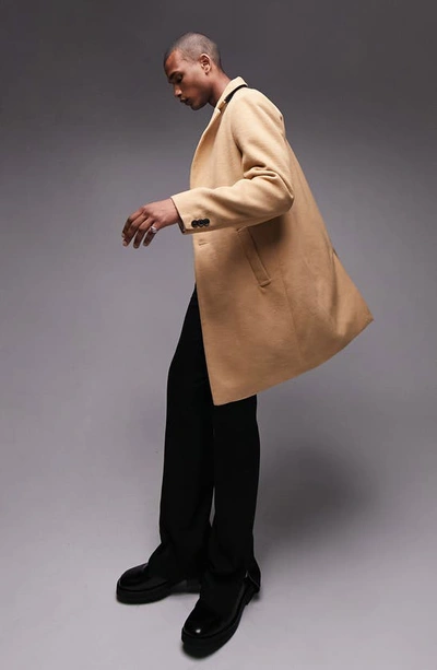 Topman hotsell overcoat camel