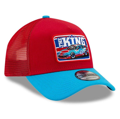Shop New Era Scarlet/light Blue Richard Petty Legends 9forty A-frame Adjustable Trucker Hat