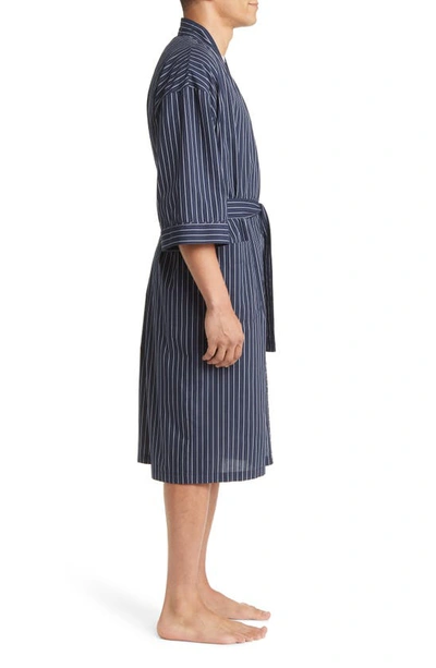 Majestic Sunset Blues Stripe Robe In Dark Navy