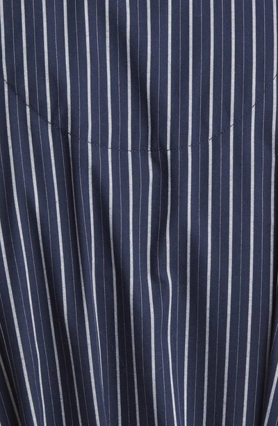 Majestic Sunset Blues Stripe Robe In Dark Navy