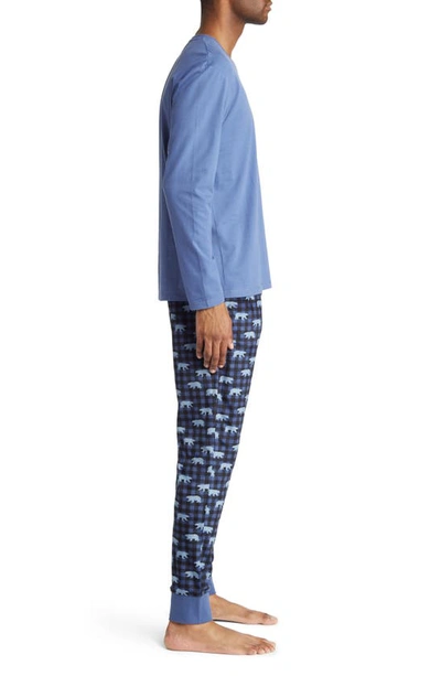 Shop Majestic Chalet Chic Pajamas In Navy Bear
