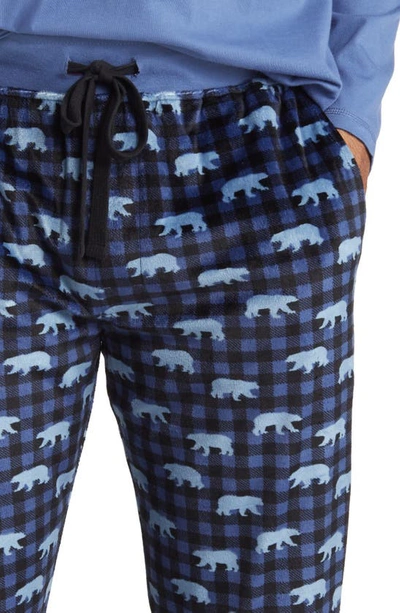 Shop Majestic Chalet Chic Pajamas In Navy Bear