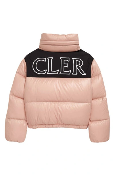 Shop Moncler Kids' Gers Logo Quilted Down Jacket In Pink