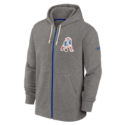 Shop Nike Heather Charcoal New England Patriots Historic Lifestyle Full-zip Hoodie
