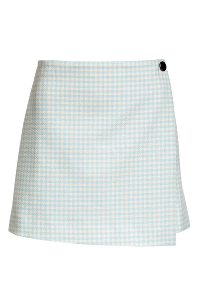 Shop Alice And Olivia Renna Button Wrap Miniskirt In Houndstooth Sm Julep/ Ecru