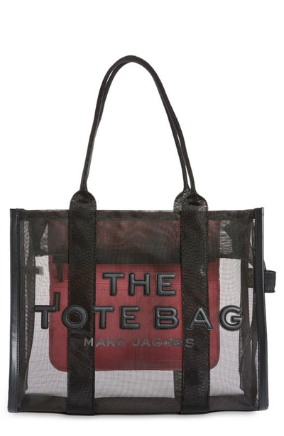 Shop Marc Jacobs The Large Traveler Mesh Tote In Black