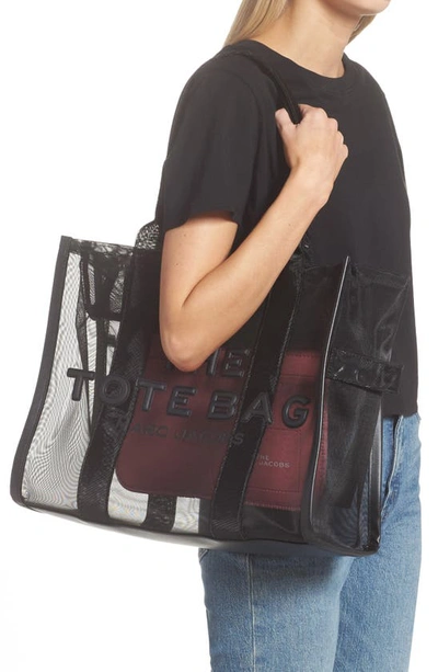 Shop Marc Jacobs The Large Traveler Mesh Tote In Black
