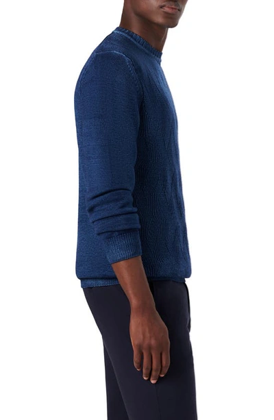 Shop Bugatchi Diamond Stitch Merino Wool Sweater In Opal Blue