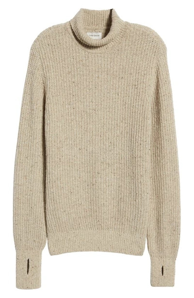 Shop Oliver Spencer Talbot Tweed Wool Blend Turtleneck Sweater In Beige Donegal