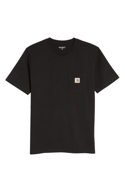 Shop Carhartt Work In Progress Logo Pocket T-shirt In Black