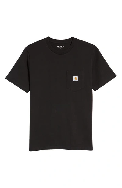 Shop Carhartt Logo Pocket T-shirt In Black