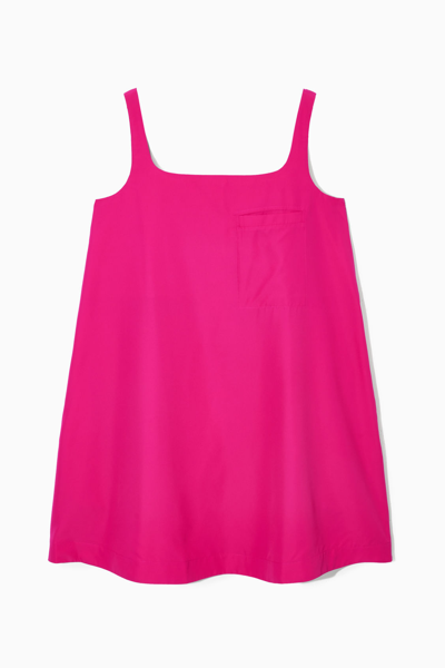 Shop Cos Contrast-panel Mini Dress In Pink
