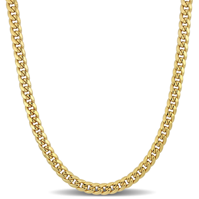 Shop Amour 6.15mm Miami Cuban Link Chain Necklace In 10k Yellow Gold