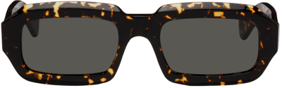 Shop Retrosuperfuture Tortoiseshell Fantasma Sunglasses In Havana Maculata