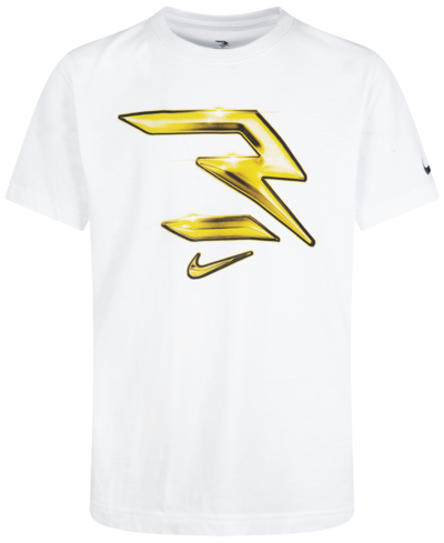 Shop Nike 3brand By Russell Wilson Big Boys Reflective Icon Short Sleeve T-shirt In White
