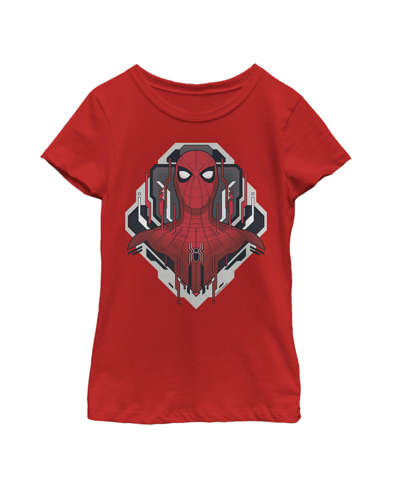 Shop Marvel Girl's  Spider-man: Far From Home Tech Emblem Child T-shirt In Red