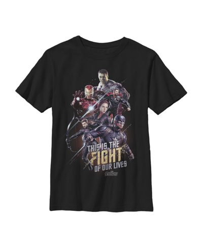 Shop Marvel Boy's  Avengers: Endgame Fight Of Our Lives Child T-shirt In Black