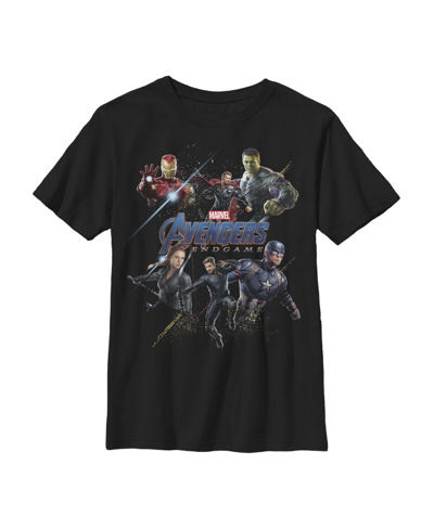 Shop Marvel Girl's  Avengers: Endgame Team Hero Child T-shirt In Black