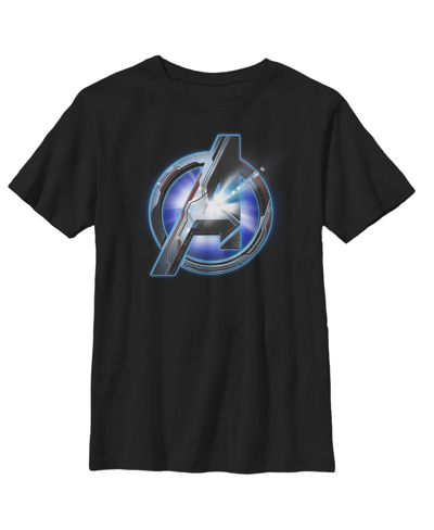 Shop Marvel Boy's  Avengers: Endgame Arc Reactor Logo Child T-shirt In Black