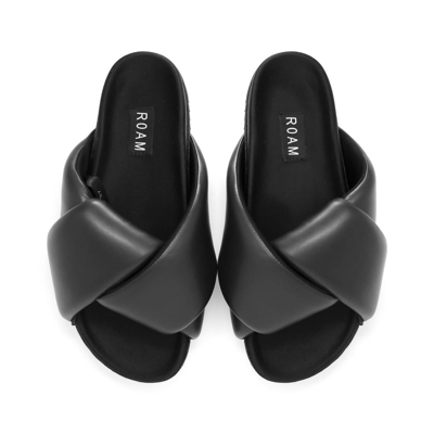 Shop Roam Foldy Puffy Sandals In Black