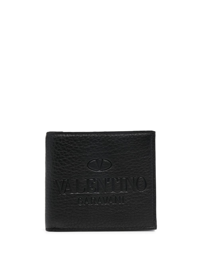 Shop Valentino Logo-debossed Cardholder In Black