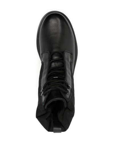 Shop Calvin Klein Padded-panel Lace-up Boots In Black